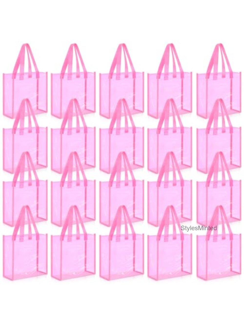 20 Pack Clear Tote Bags PVC Stadium Approved Gift Bag with Handles
